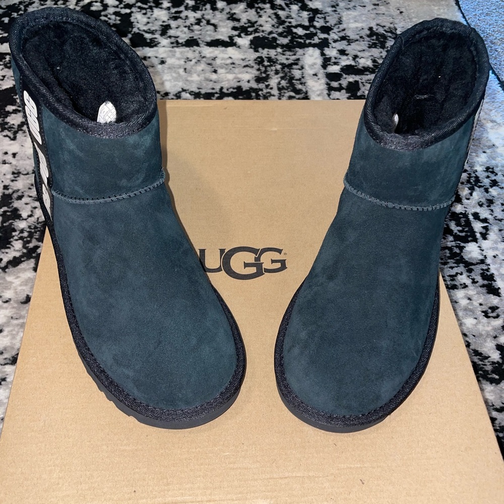 Black UGG short boots.